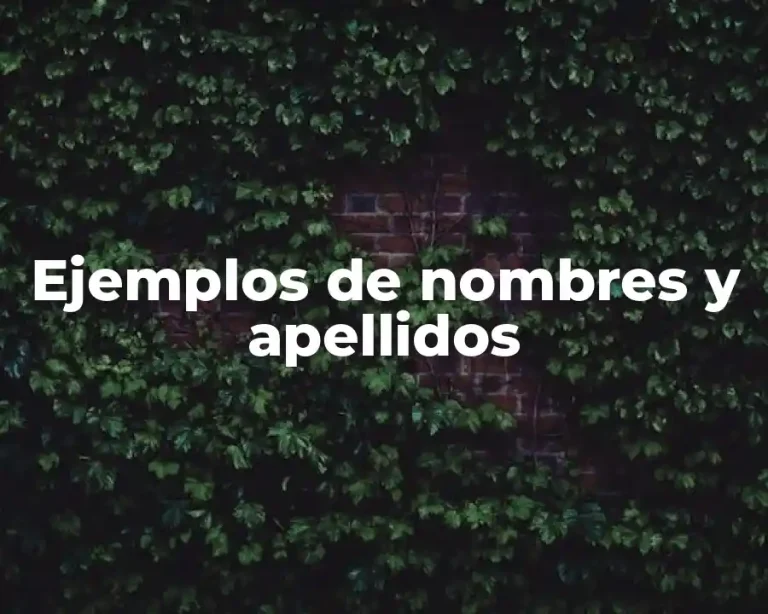 Ejemplos de nombres y apellidos