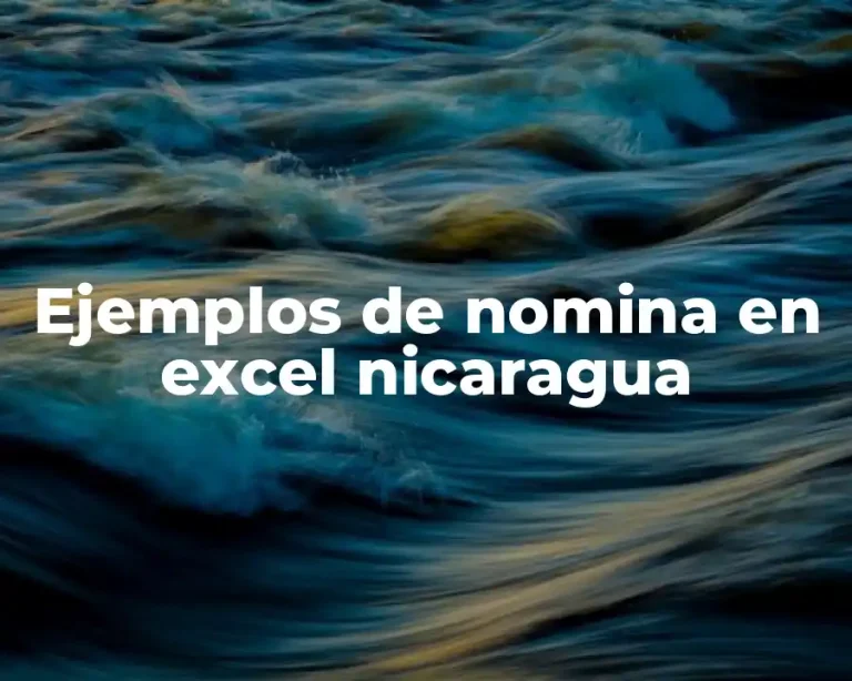 Ejemplos de nomina en excel nicaragua