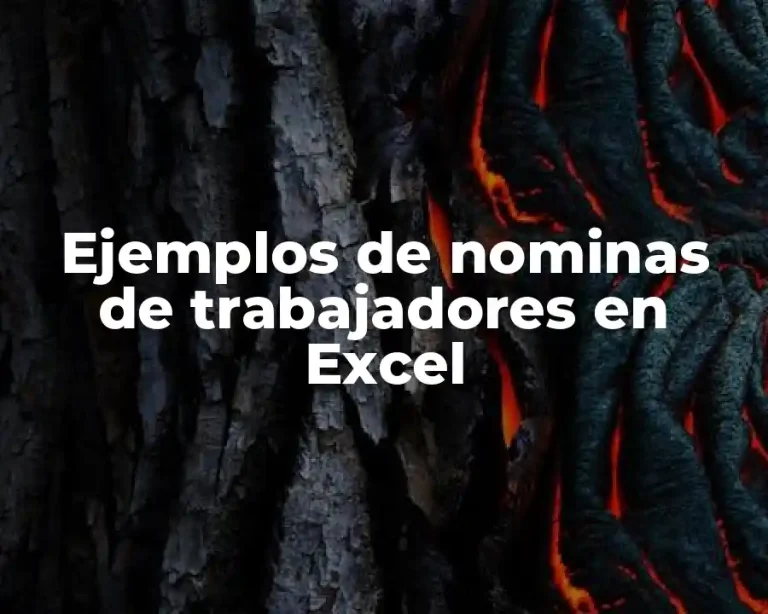 Ejemplos de nominas de trabajadores en Excel