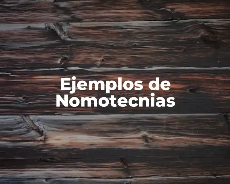 Ejemplos de Nomotecnias
