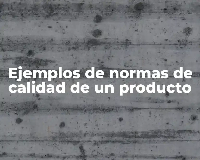 Ejemplos de normas de calidad de un producto