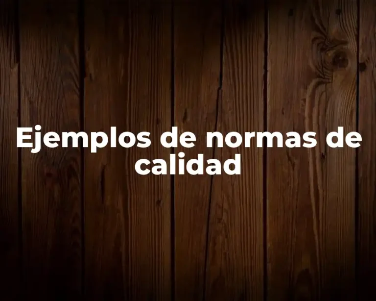 Ejemplos de normas de calidad