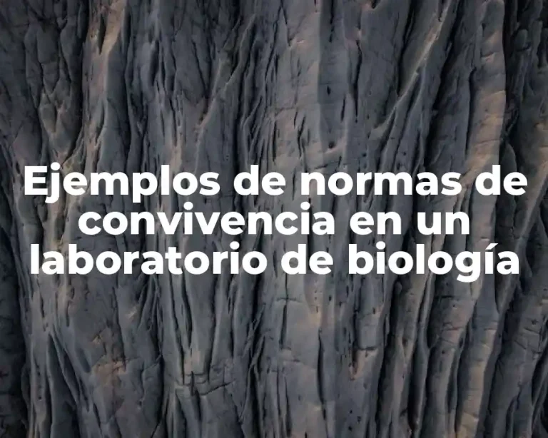 Ejemplos de normas de convivencia en un laboratorio de biología