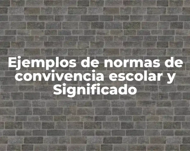 Ejemplos de normas de convivencia escolar y Significado