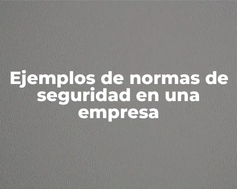 Ejemplos de normas de seguridad en una empresa