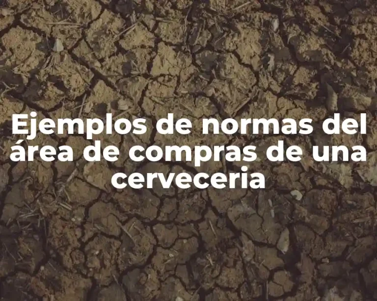 Ejemplos de normas del área de compras de una cerveceria