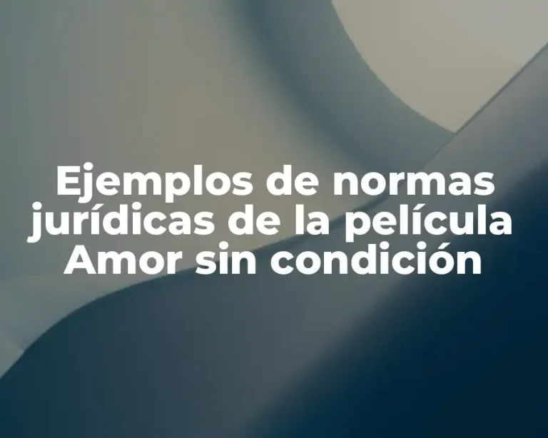 Ejemplos de normas jurídicas de la película Amor sin condición
