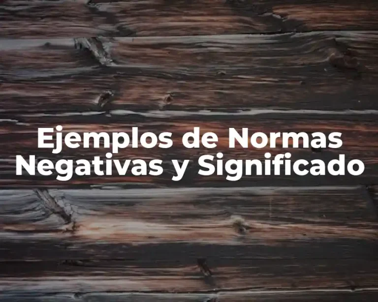 Ejemplos de Normas Negativas y Significado