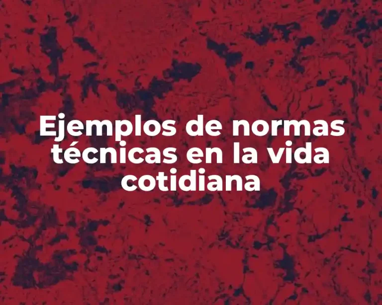 Ejemplos de normas técnicas en la vida cotidiana