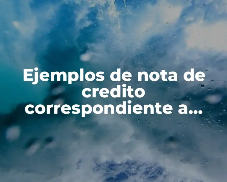 Ejemplos de nota de credito correspondiente a servicios de flete