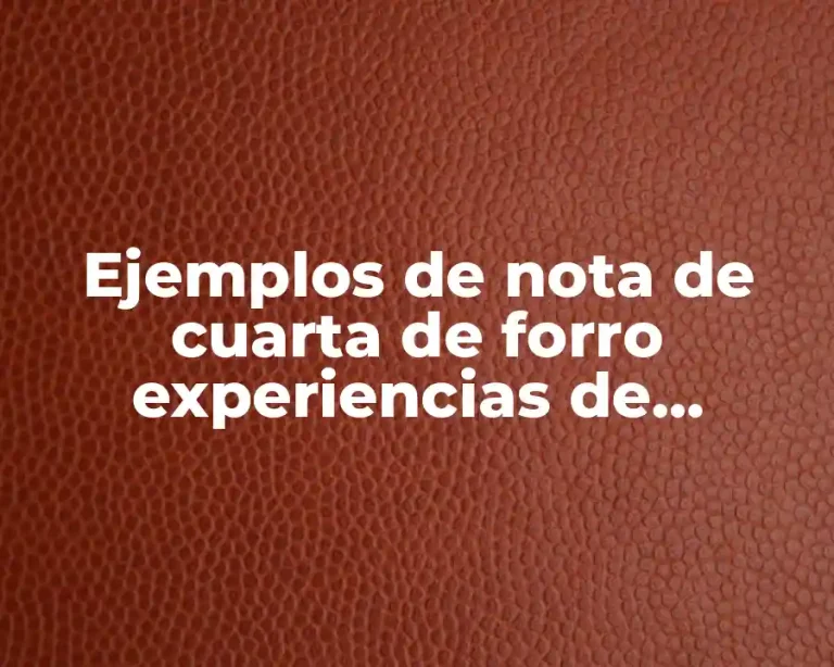 Ejemplos de nota de cuarta de forro experiencias de conciertos