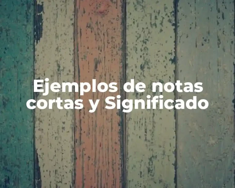 Ejemplos de notas cortas y Significado