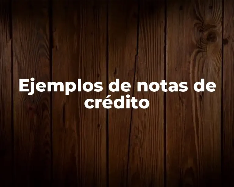 Ejemplos de notas de crédito