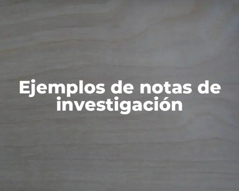 Ejemplos de notas de investigación