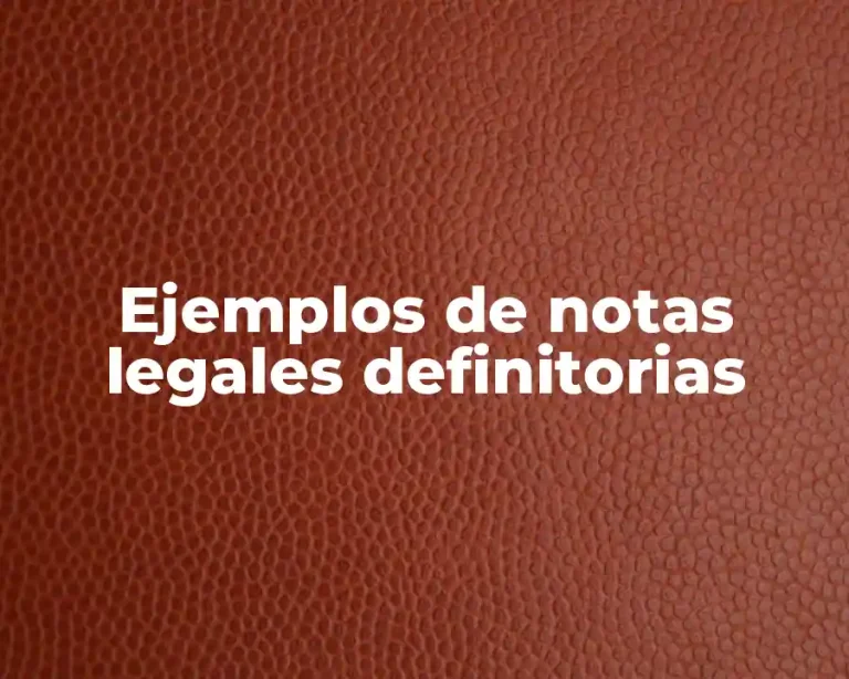 Ejemplos de notas legales definitorias