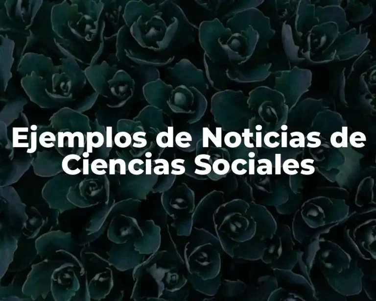 Ejemplos de Noticias de Ciencias Sociales