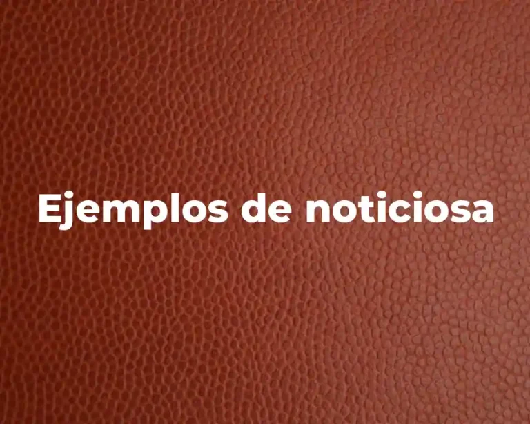 Ejemplos de noticiosa