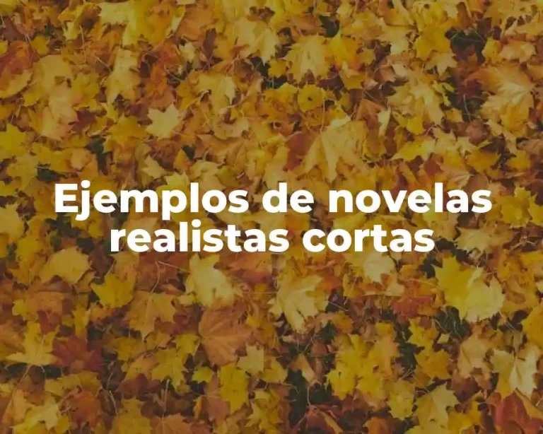 Ejemplos de novelas realistas cortas