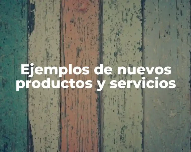 Ejemplos de nuevos productos y servicios