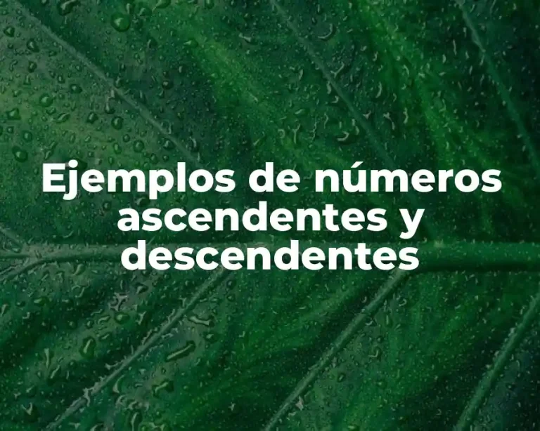 Ejemplos de números ascendentes y descendentes