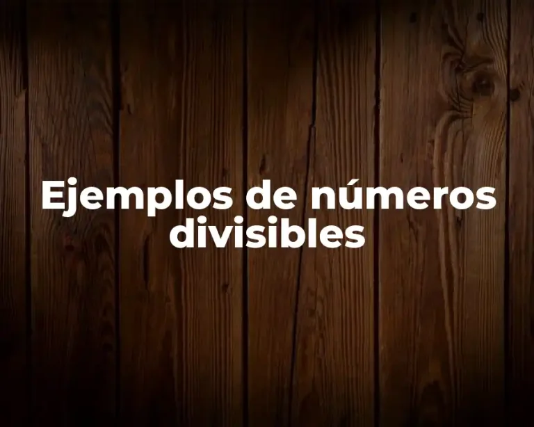 Ejemplos de números divisibles