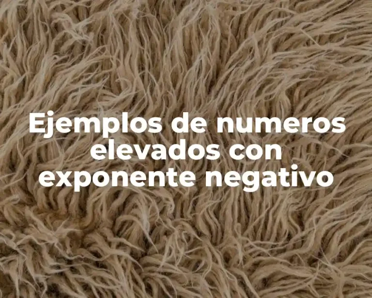 Ejemplos de numeros elevados con exponente negativo