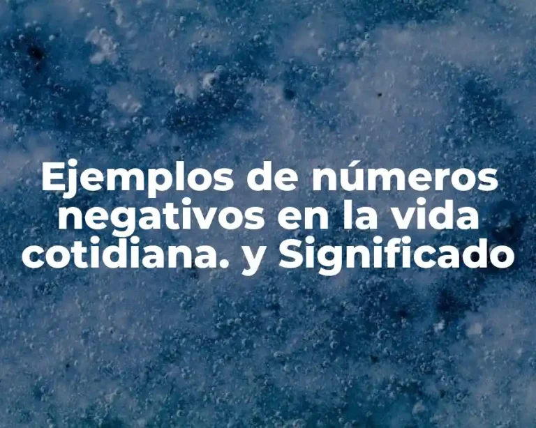 Ejemplos de números negativos en la vida cotidiana. y Significado