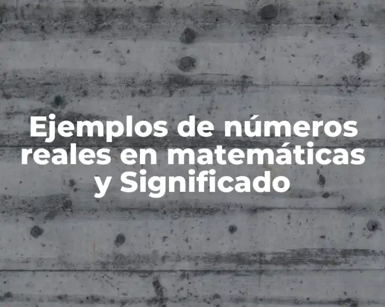 Ejemplos de números reales en matemáticas y Significado