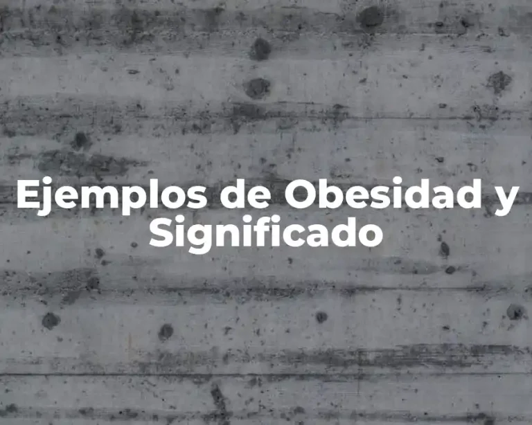 Ejemplos de Obesidad y Significado