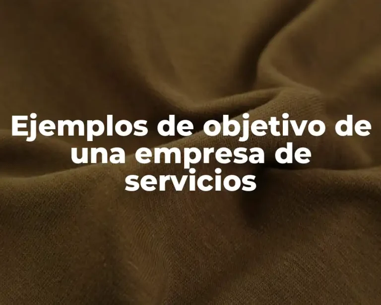 Ejemplos de objetivo de una empresa de servicios