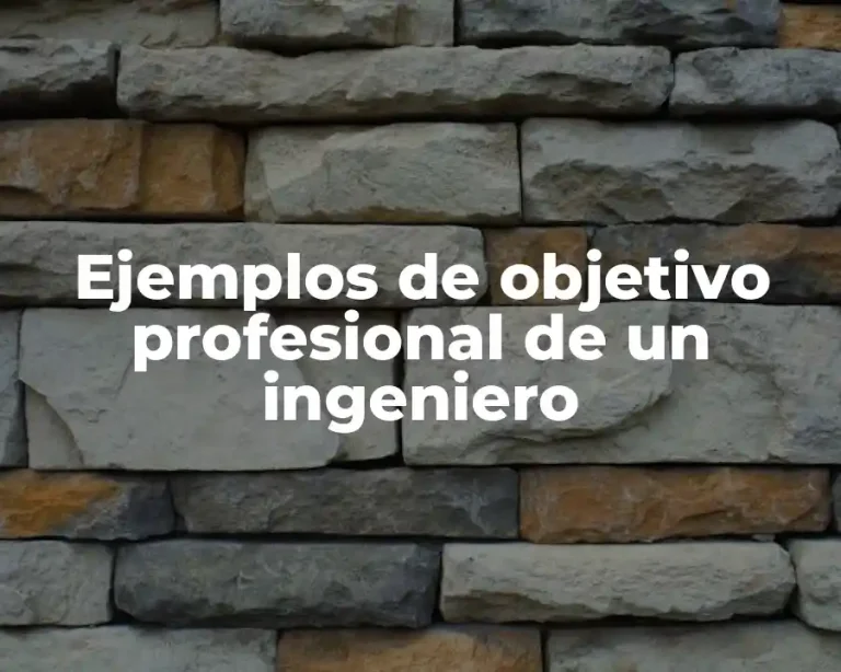 Ejemplos de objetivo profesional de un ingeniero