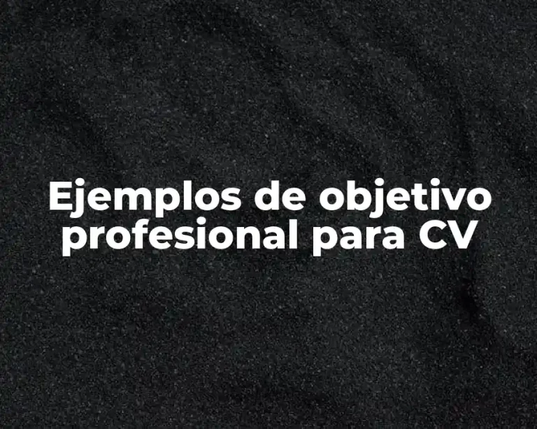 Ejemplos de objetivo profesional para CV