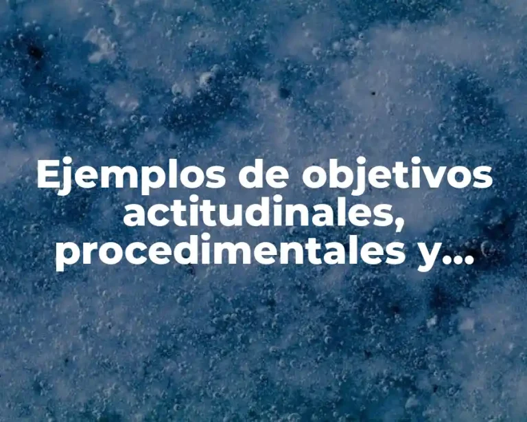 Ejemplos de objetivos actitudinales, procedimentales y conceptuales y Significado