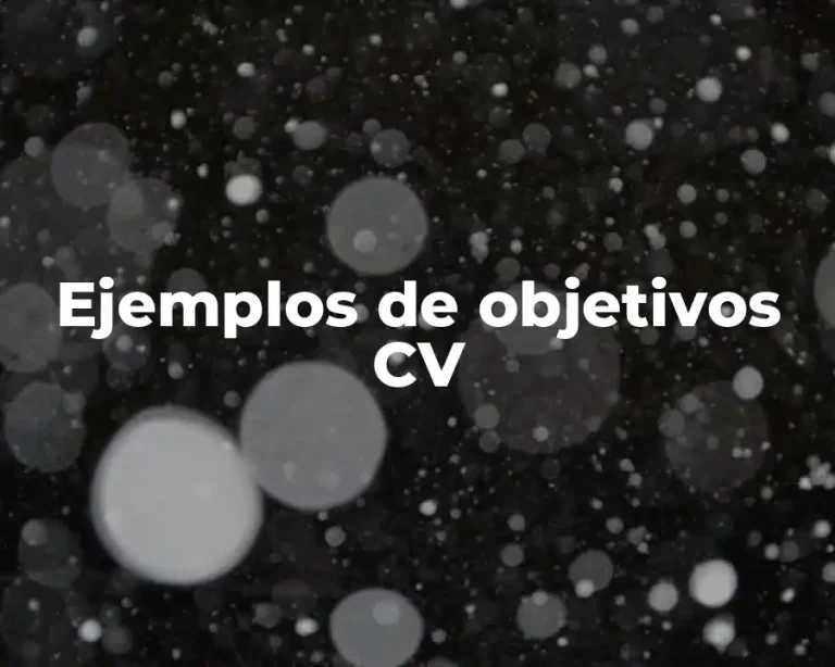 Ejemplos de objetivos CV