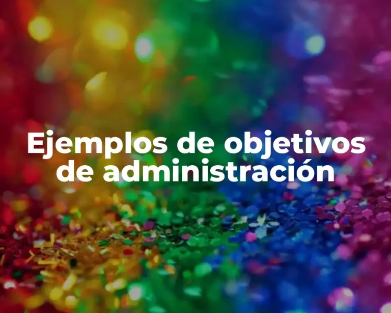Ejemplos de objetivos de administración