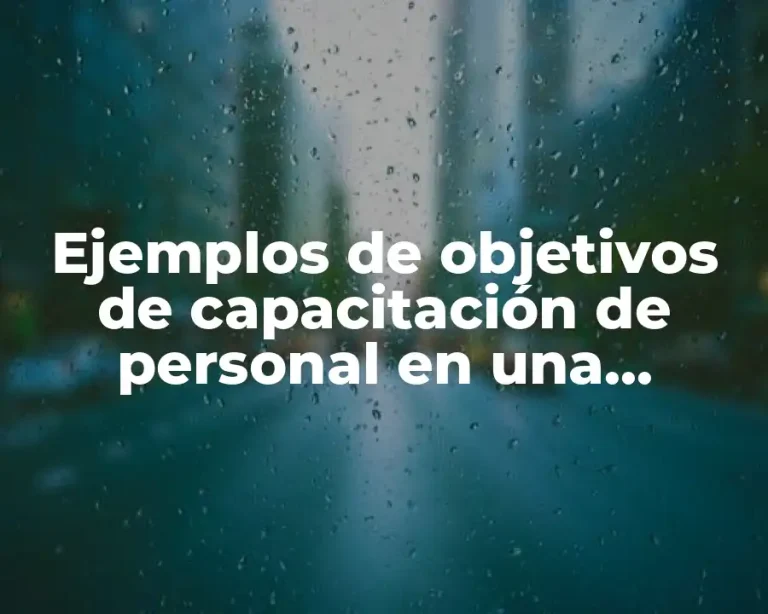Ejemplos de objetivos de capacitación de personal en una empresa