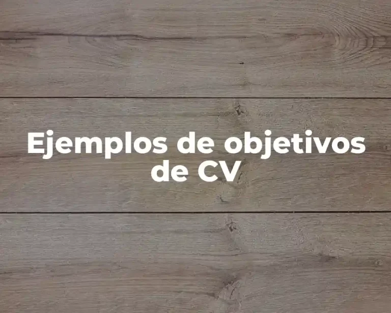 Ejemplos de objetivos de CV