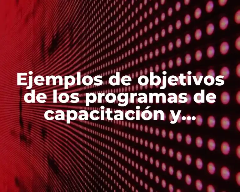Ejemplos de objetivos de los programas de capacitación y desarrollo