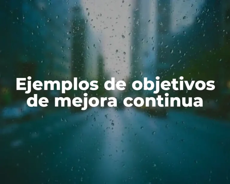 Ejemplos de objetivos de mejora continua