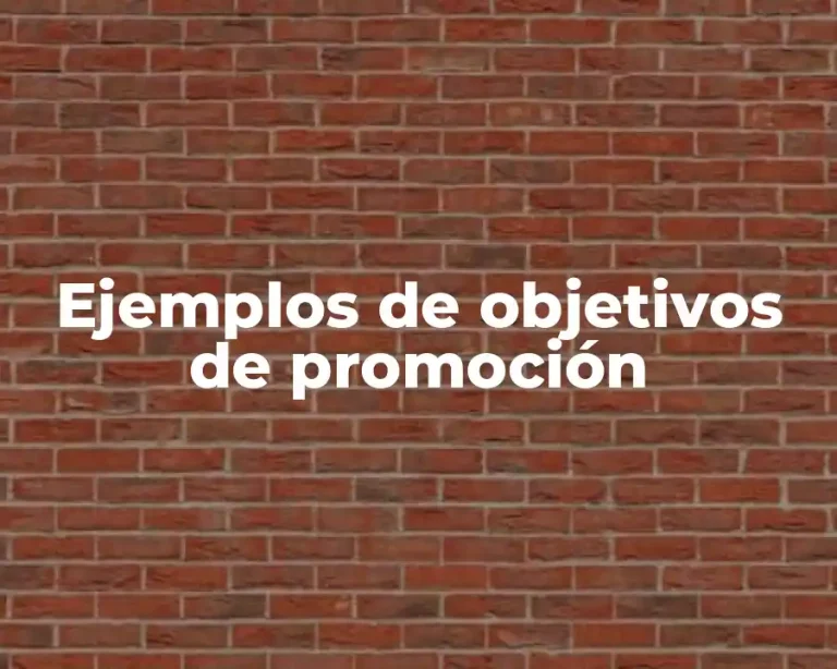 Ejemplos de objetivos de promoción