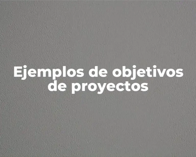 Ejemplos de objetivos de proyectos