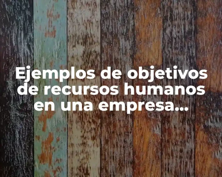 Ejemplos de objetivos de recursos humanos en una empresa comercial