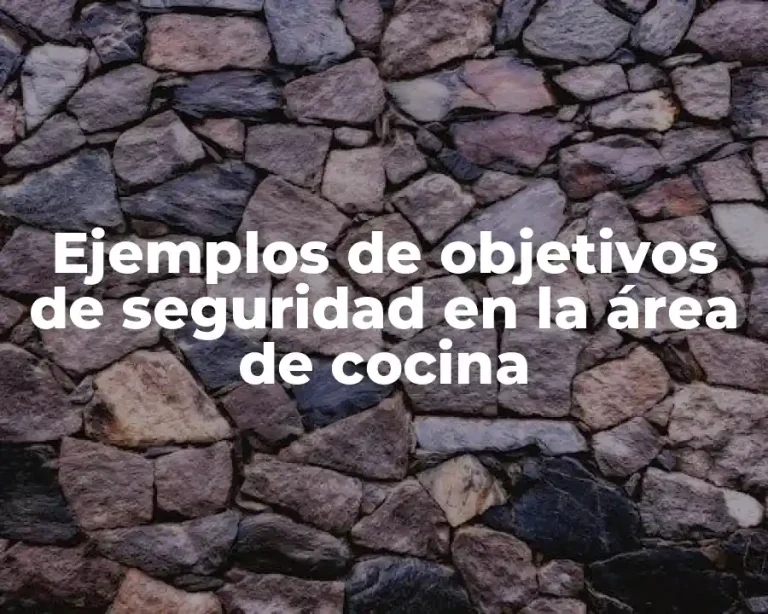 Ejemplos de objetivos de seguridad en la área de cocina