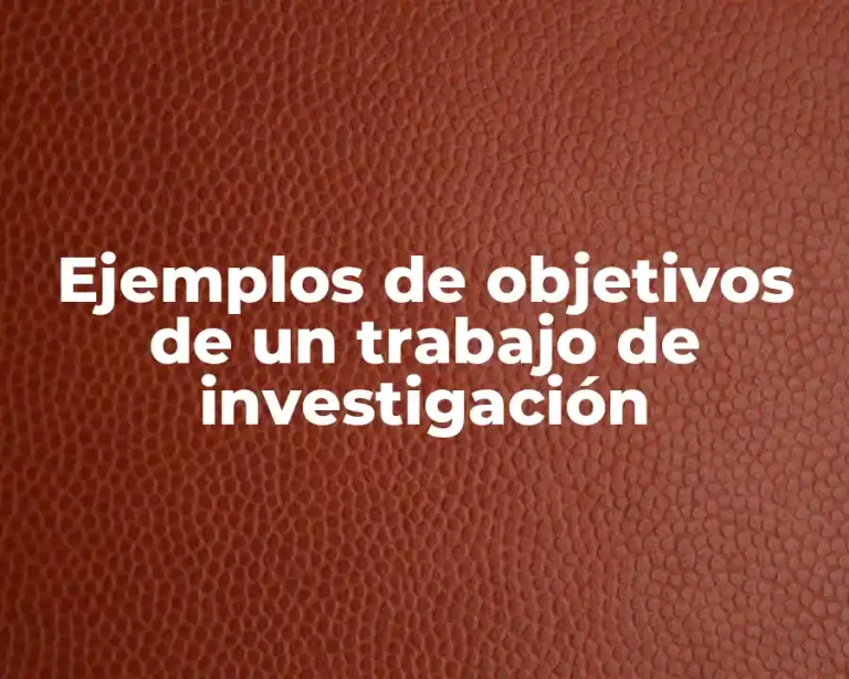 Ejemplos de objetivos de un trabajo de investigación
