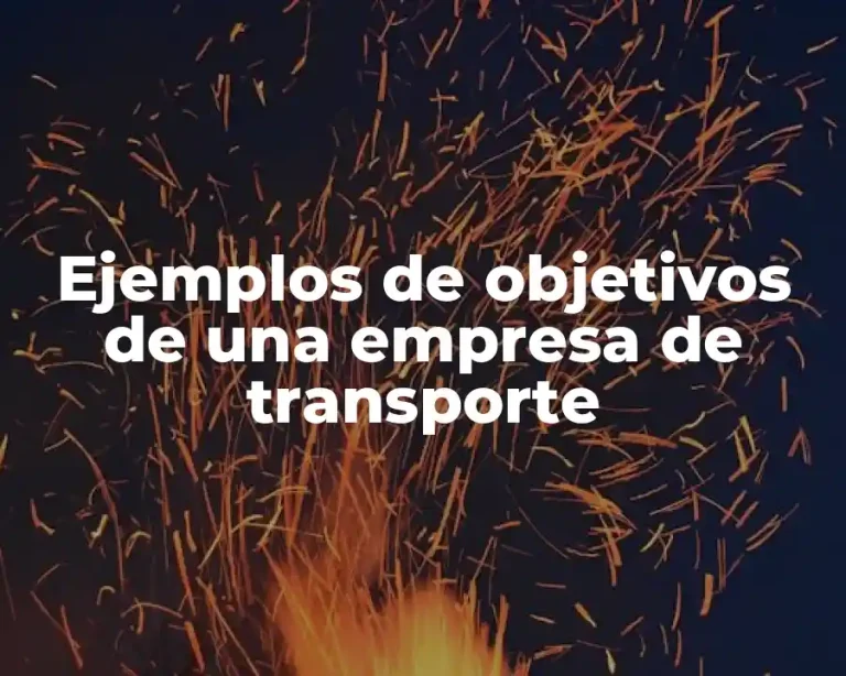 Ejemplos de objetivos de una empresa de transporte