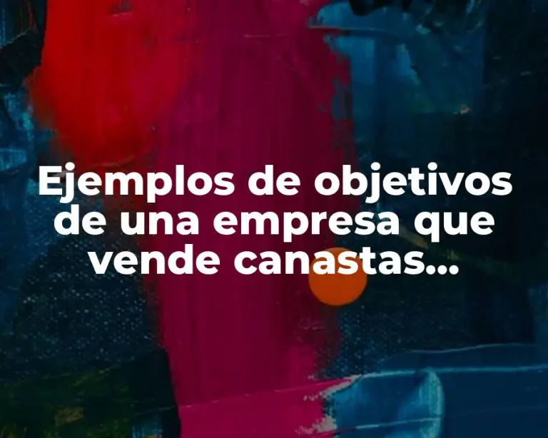Ejemplos de objetivos de una empresa que vende canastas adornadas y Significado