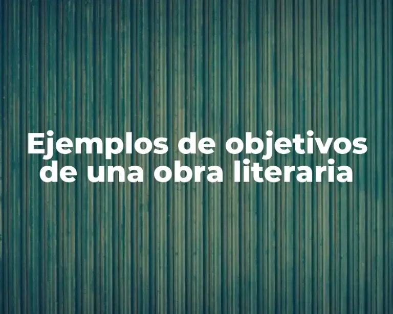 Ejemplos de objetivos de una obra literaria