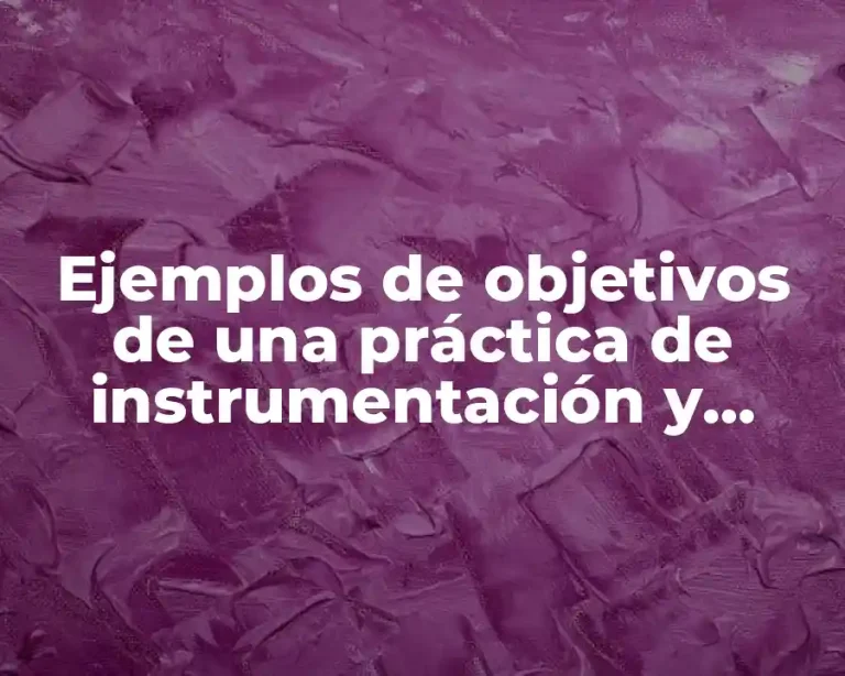 Ejemplos de objetivos de una práctica de instrumentación y control