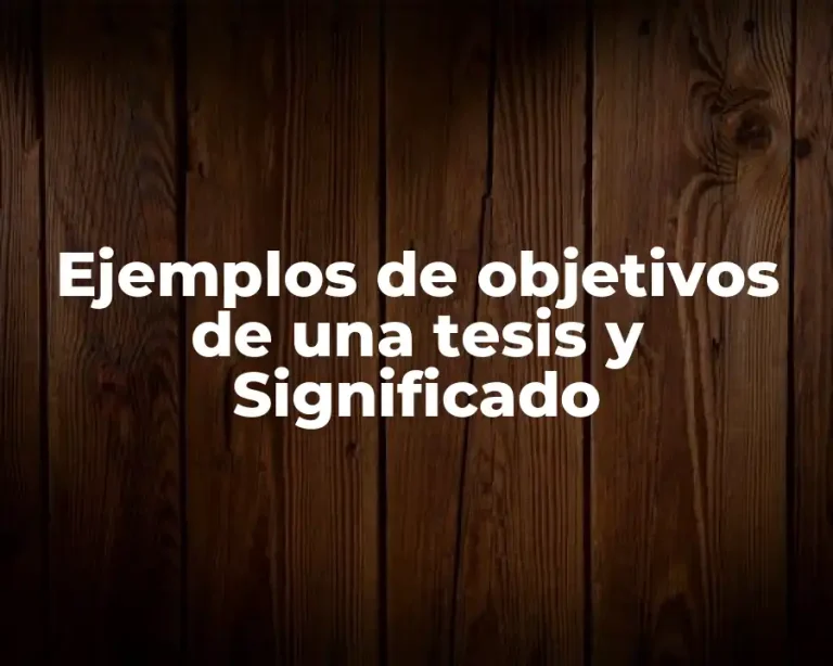 Ejemplos de objetivos de una tesis y Significado