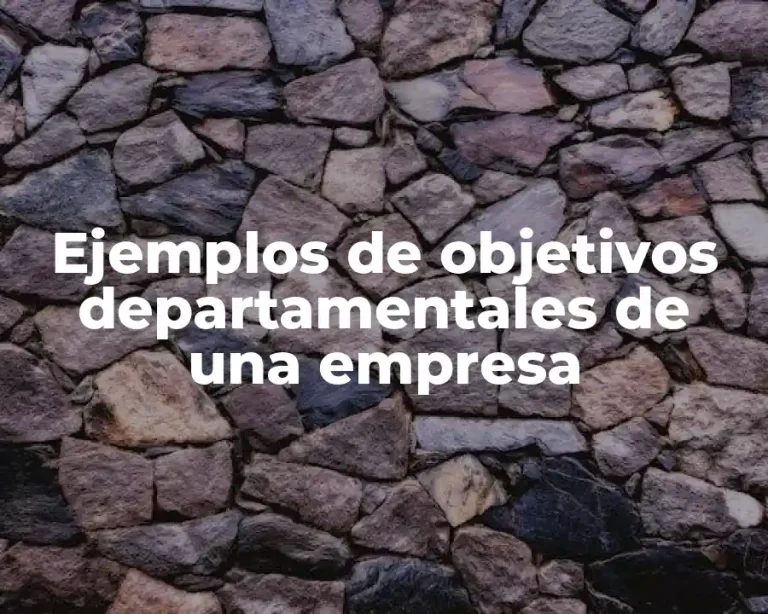Ejemplos de objetivos departamentales de una empresa